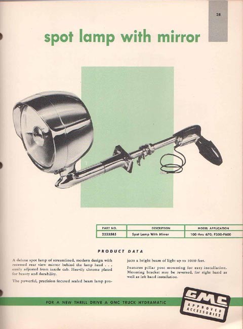 1956 GMC Accesories Brochure Page 33